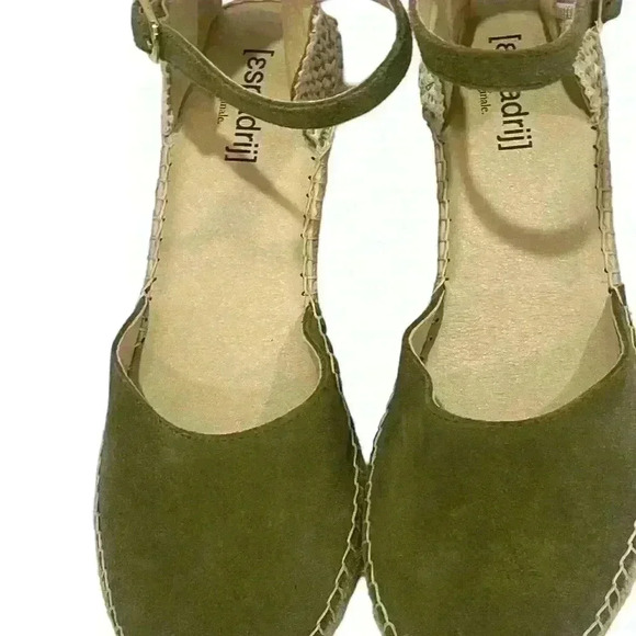 Espadrij l'originale Women Suede Green Jute Heels Ankle Strap Platform Sz 40/ 10 - Picture 15 of 16